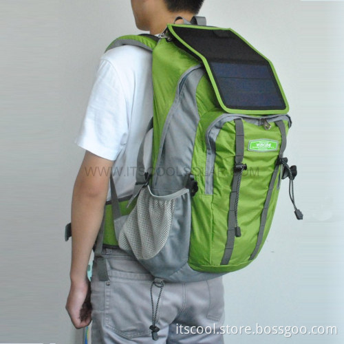 Back Bag with Solar Panel Mobile Charger